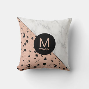 Almofada Impressão animal rosa Dourada com monograma
