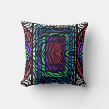 Impressão Animal Zebra Arco-Íris Geométrica Colori