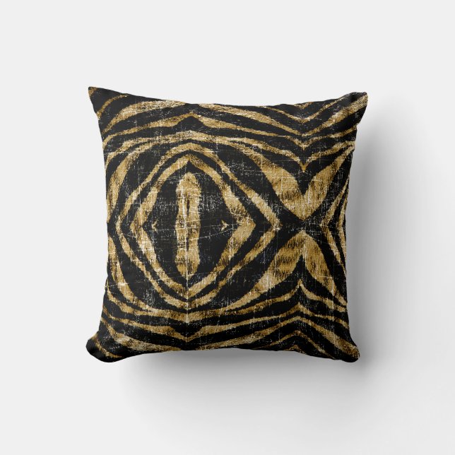 Almofada Impressão Animal Zebra Grunge Envelhecida (Frente)