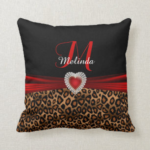 Almofada Impressão Bela de Leopardo Vermelho Leopard