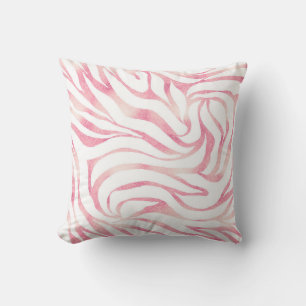 Almofada Impressão Branca de Zebra-Rosa Dourada brilhante E
