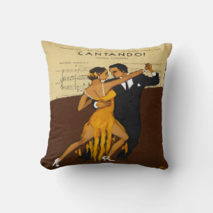 Almofada Impressão Casal Poster vintage de dança Tango