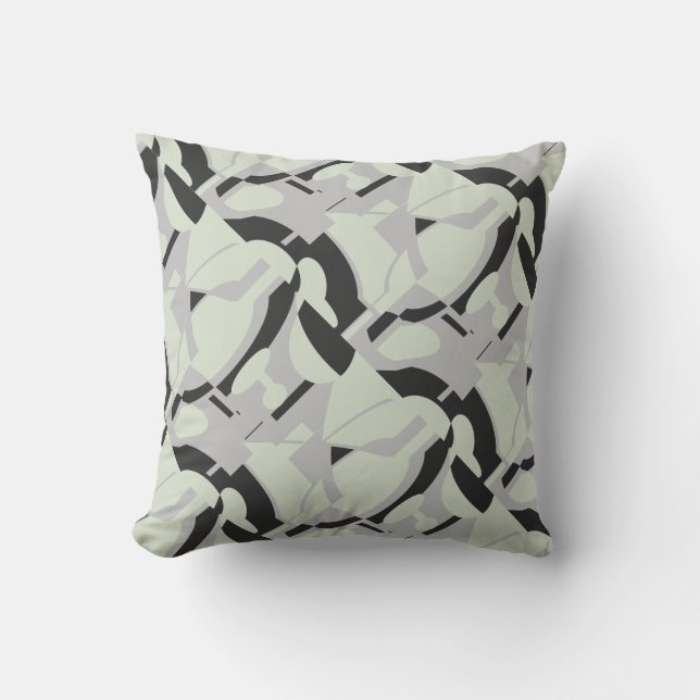 Almofada Impressão Cinza de Diagnóstico Preto da Abstrato V (Frente)