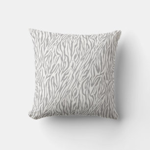 Almofada Impressão cinzento e branco da zebra