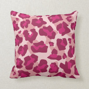 Almofada Impressão cor-de-rosa e vermelho do leopardo