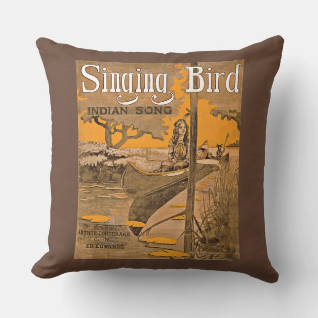 Almofada impressão de 1909 Singing Bird sheet (Frente)
