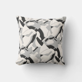 Almofada Impressão de Abstrato Diagonal preto de Cinza esbr