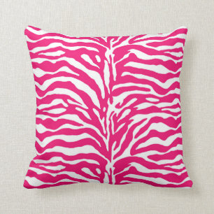 Almofada Impressão de animais selvagens, Zebra em rosa e b