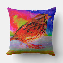 Almofada Impressão de Arte do Sonho de Pássaro Cósmico"