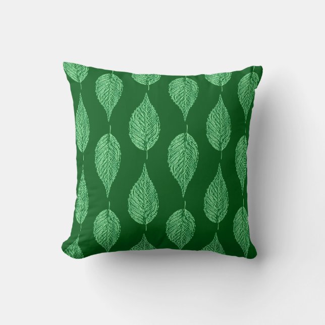 Almofada Impressão de Beech Leaf Chalk, Deep Emerald Green (Frente)