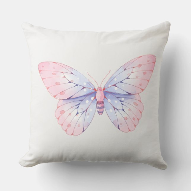 Almofada Impressão de borboleta pintada à mão (Frente)
