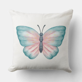 Almofada Impressão de borboleta pintada à mão