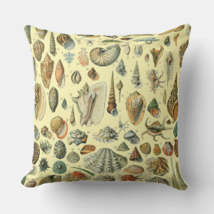Almofada Impressão de Conchas Vintage Adolphe Millot Costei