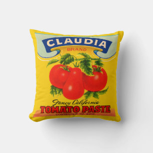 Almofada impressão de etiqueta da pasta de tomate Claudia 1