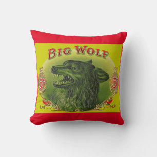 Almofada Impressão de etiquetas de charuto Big Wolf