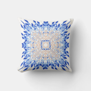 Almofada Impressão de floral litoral azul