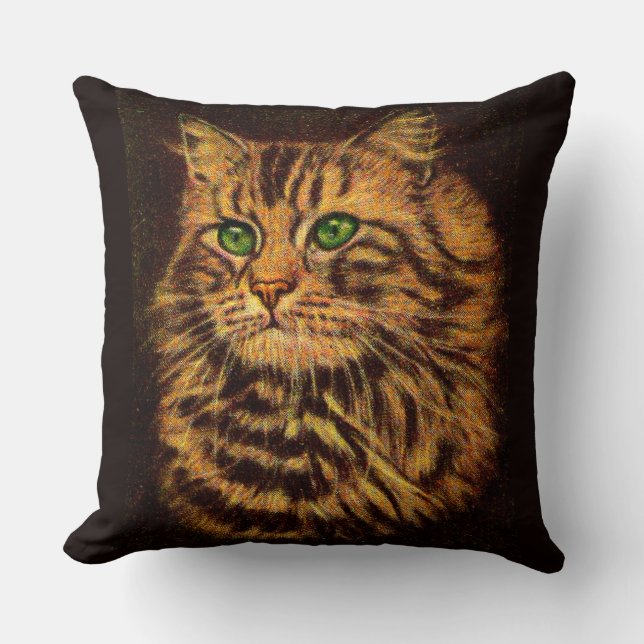 Almofada impressão de gato-gato-de-cabra-comprida (Frente)