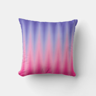 Almofada Impressão de Ikat ZigZag Azul Rosa