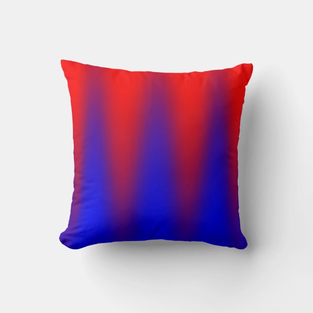 Almofada Impressão de Ikat Zigzag Vermelho Azul (Frente)