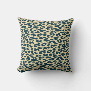 Almofada Impressão de Leopardo Azul