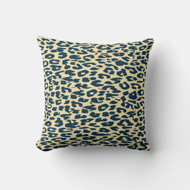 Almofada Impressão de Leopardo Azul (Frente)