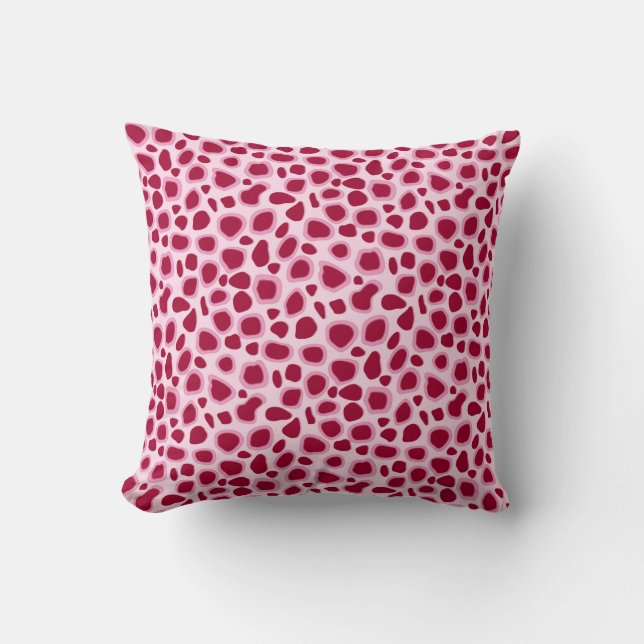 Almofada Impressão de Leopardo - Burgundy e Rosa (Frente)