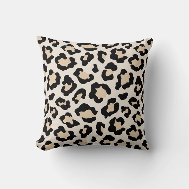 Almofada Impressão de leopardo lavanda (Frente)