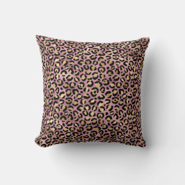 Almofada Impressão de leopardo rosa e dourado