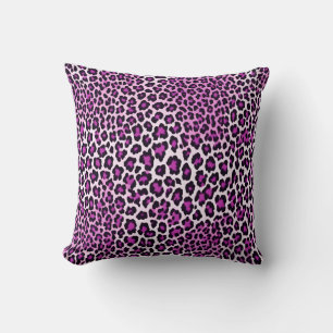 Almofada Impressão de leopardo rosa magenta