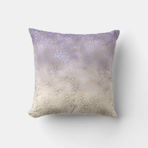 Almofada Impressão de Ombre Leopardo Dourado Roxo