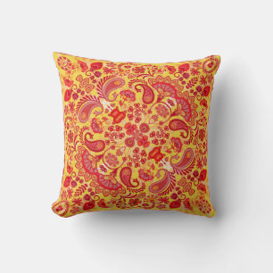 Almofada impressão de ornamento de vintage paisley bandana