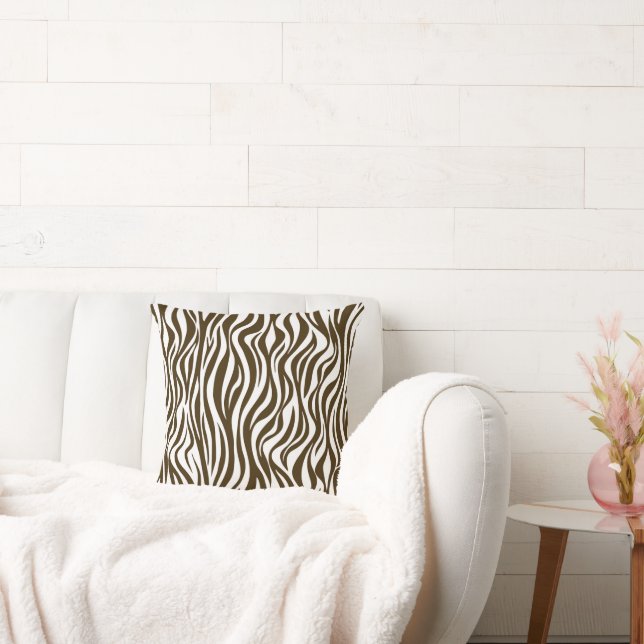 Almofada Impressão de Pele de Zebra Marrom (Sofá)