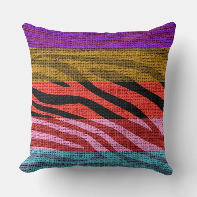Almofada Impressão de Pele-Zebra Retroativa - Ruptura Rústi (Frente)