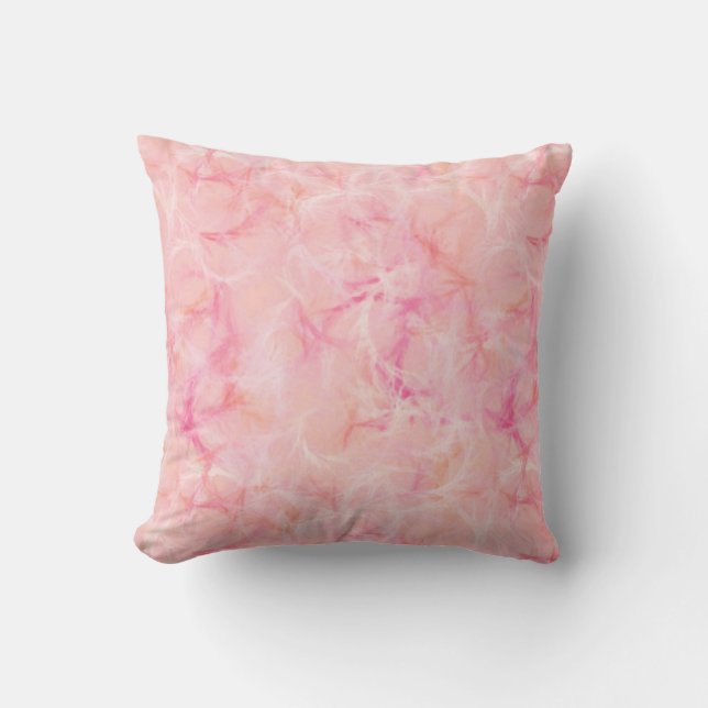 Almofada Impressão de redemoinho de mármore - rosa coral (Frente)