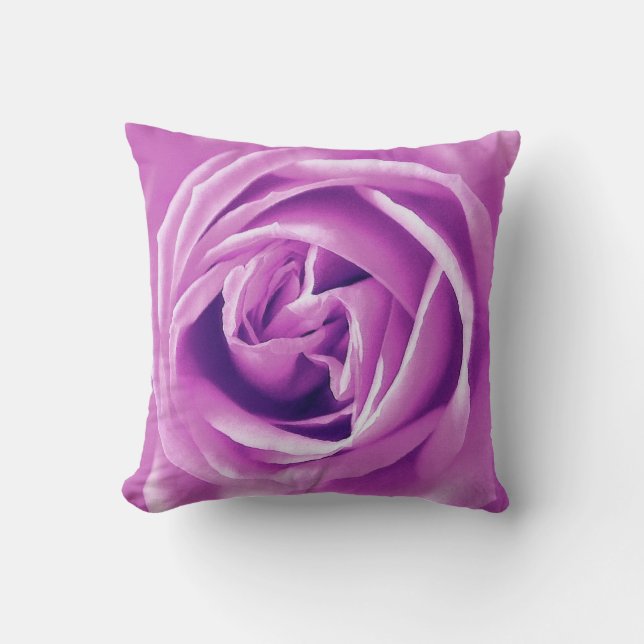 Almofada Impressão de rosa lavanda (Frente)
