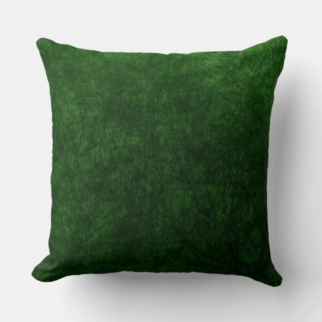 Almofada impressão de textura de veludo verde esmeralda (Frente)