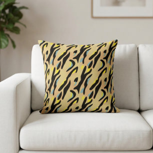 Almofada Impressão de Tigre de Cor Preta Amarelo