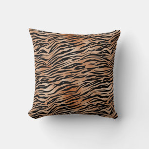 Almofada Impressão de Tigre Preto Laranja