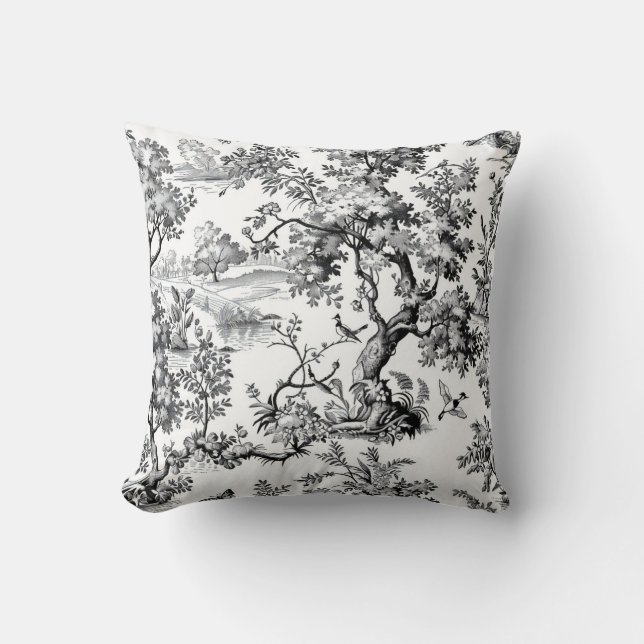 Almofada Impressão de Toile Preto (Frente)