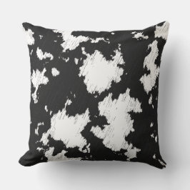 Almofada Impressão de Vaca Negra e Branca