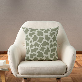 Almofada Impressão de Vaca Verde Sage