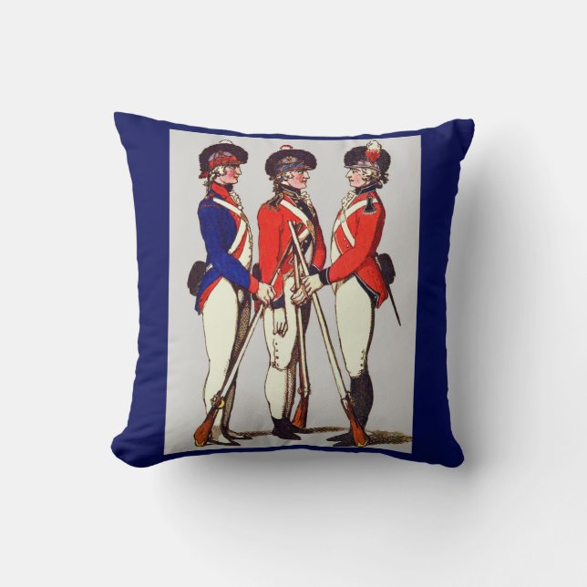 Almofada impressão de Voluntários de Londres 1803 (Frente)