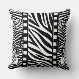 Almofada Impressão de Zebra Preta e Branca