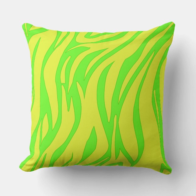 Almofada impressão digital abstrato zebra moderna verde-ama (Frente)