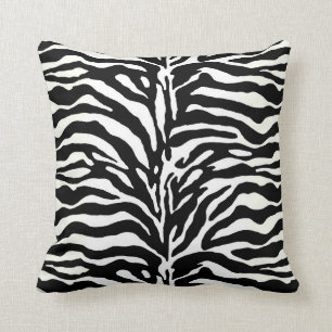Almofada Impressão do animal selvagem, zebra em preto e