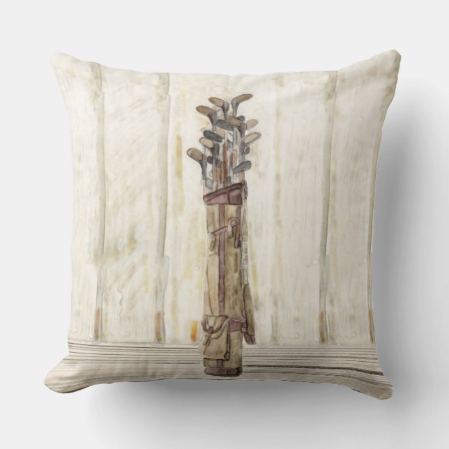 Almofada Impressão do golfe da aguarela, travesseiro (Frente)