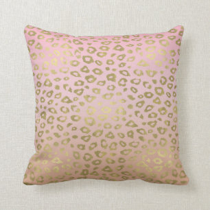 Almofada Impressão Dourado cor-de-rosa do leopardo de Ombr