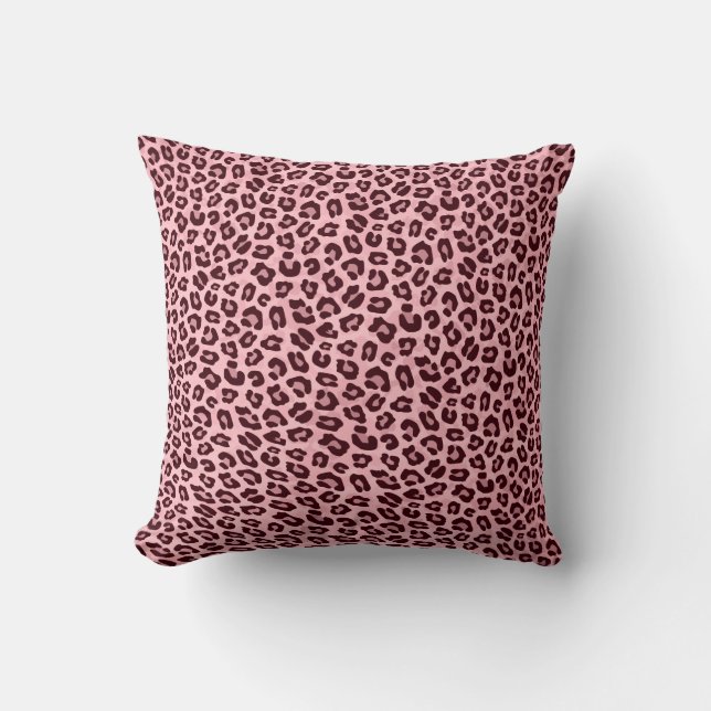 Almofada Impressão em animais-leopardo Rosa Dourado (Frente)
