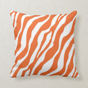 Almofada Impressão feminino da zebra da laranja selvagem