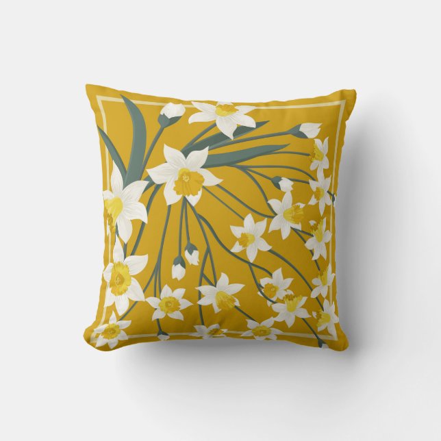 Almofada Impressão floral de cachecol incomum. Estilo moder (Frente)